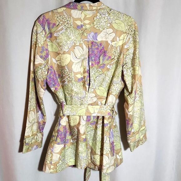 Mossimo Women's Floral Mid Length Full Zip Jacket  Large EUC!! - Picture 4 of 10